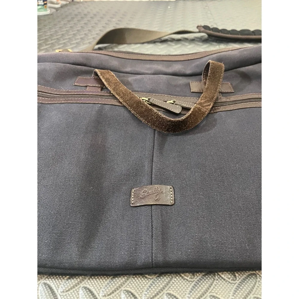 Scully Scully Berkeley Work Bag Briefcase Mens Canvas Leather Trim Travel Tote
